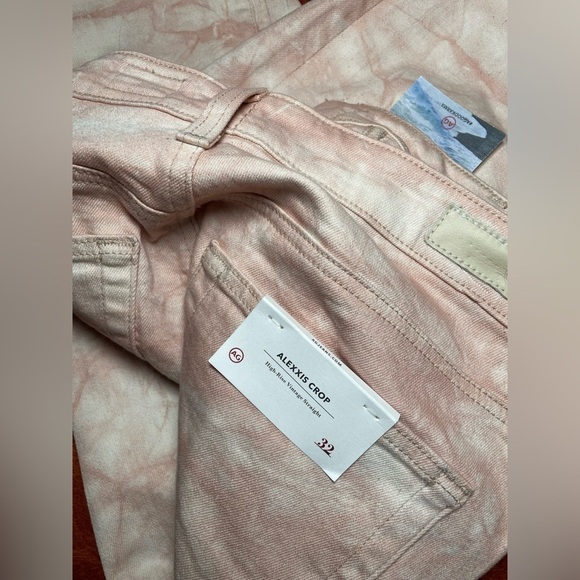 AG Jeans Alexxis Vintage High-Rise Straight Crop in Tie-Dye Mauve Orchid 32R - Picture 11 of 16